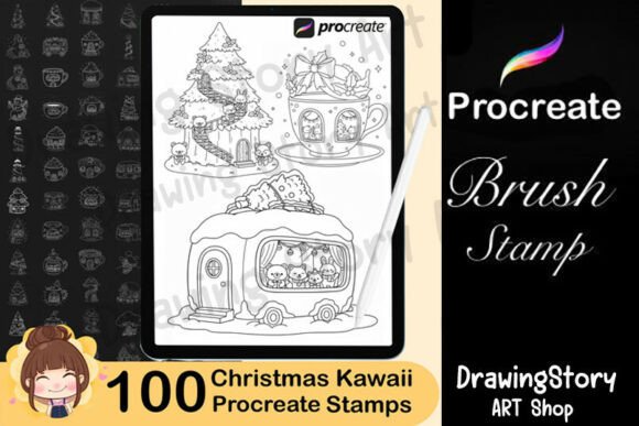 100 Procreate Christmas Stamps Brushes: A Creative Treasure for Digital Artists
