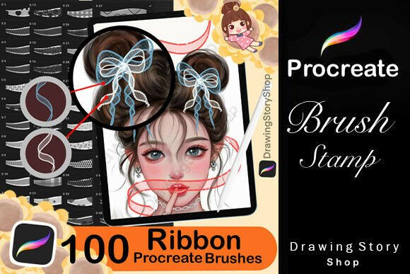 100 Procreate Ribbon Brushes for Creative Digital Art