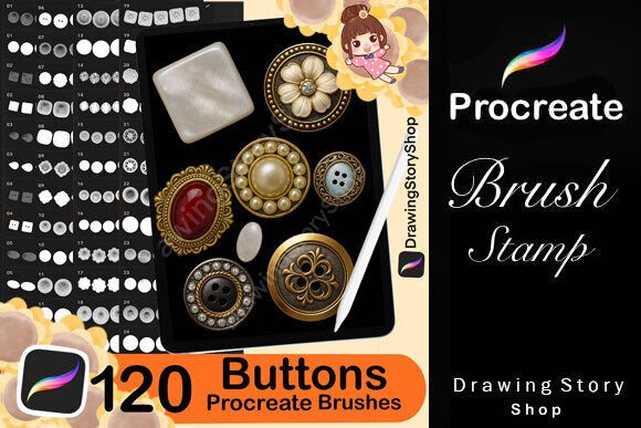 120 Procreate Buttons Brushes Stamps: A Practical Resource for Digital Artists and Designers