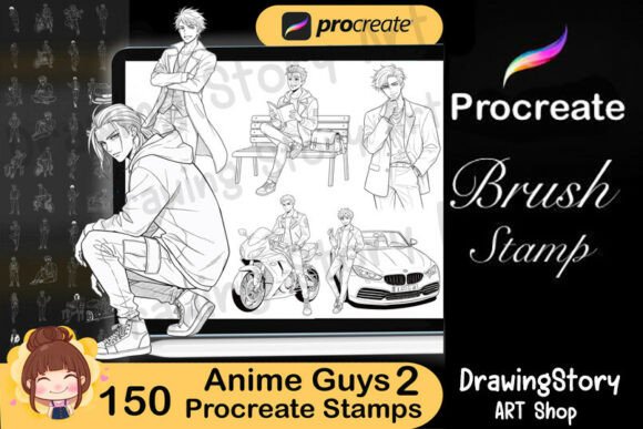 150 Procreate Anime Guys Brushes Set2 – A Must-Have for Digital Artists