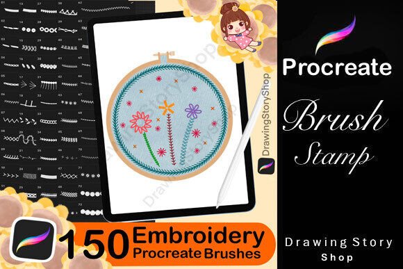 150 Procreate Embroidery Brushes: A Comprehensive Look at Digital Embroidery Tools for iPad Artists