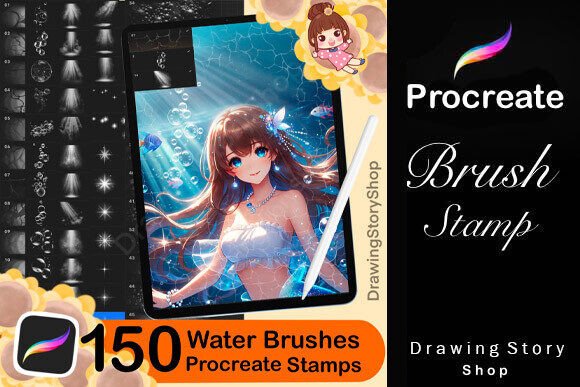 150 Procreate Water Sea Brushes: Enhancing Digital Art with Realistic Marine Elements