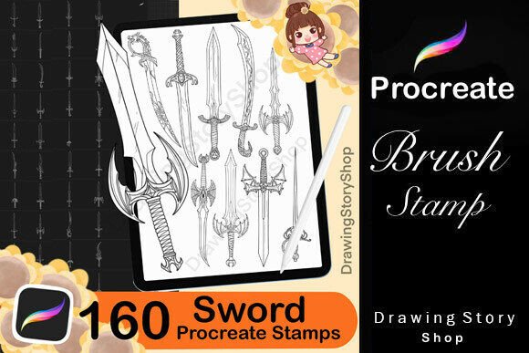 160 Sword Procreate Brushes Stamps: A Comprehensive Tool for Digital Artists and Tattoo Designers