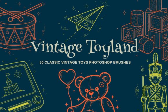 Classic Vintage Toys Photoshop Brushes