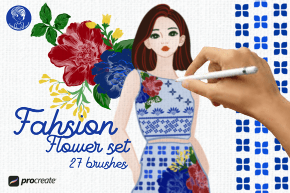 Fashion Flower Set 27 Procreate Brushes