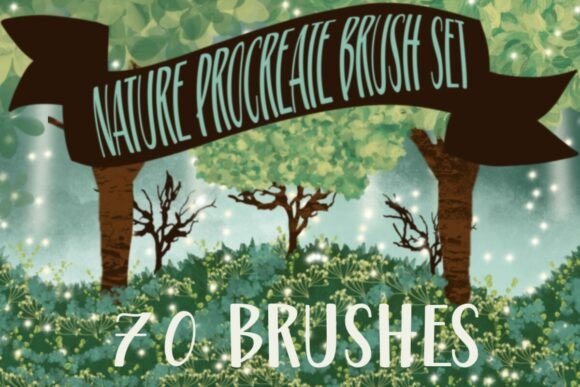 Nature Procreate Brush Set 70 Brushes: Realistic Textures for Digital Nature Art