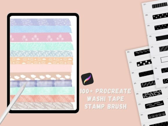 Procreate Washi Tape Stamp Brushes
