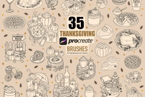 Thanksgiving Brushes for Procreate: Bring Autumn Art to Life