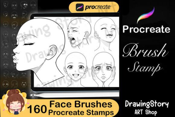 Unlock Your Artistic Potential with 160 Procreate Face Brushes and Head Stamps