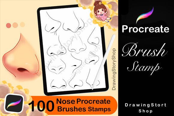 Unlock Your Creative Potential with 100 Procreate Nose Stamps Brushes