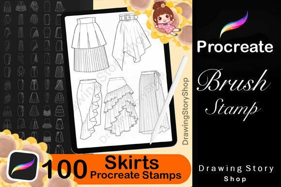 Unlock Your Creative Potential with 100 Procreate Skirts Stamp Brushes