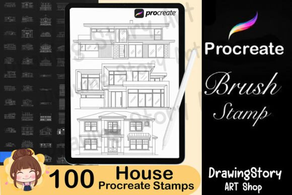 Unlock Your Creativity with 100 Procreate Houses Stamp Brushes