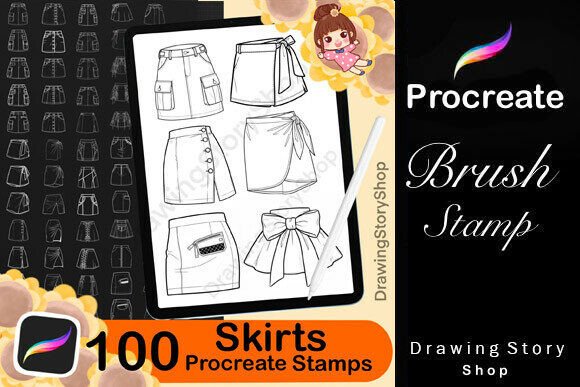 Unlocking Creativity with 100 Procreate Skirt Stamps Brushes