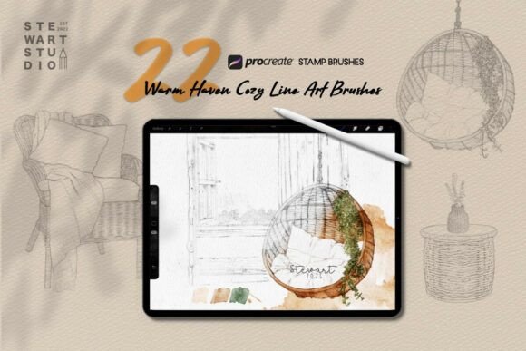 Warm Haven Cozy Line Art Brushes for Modern Design Expression